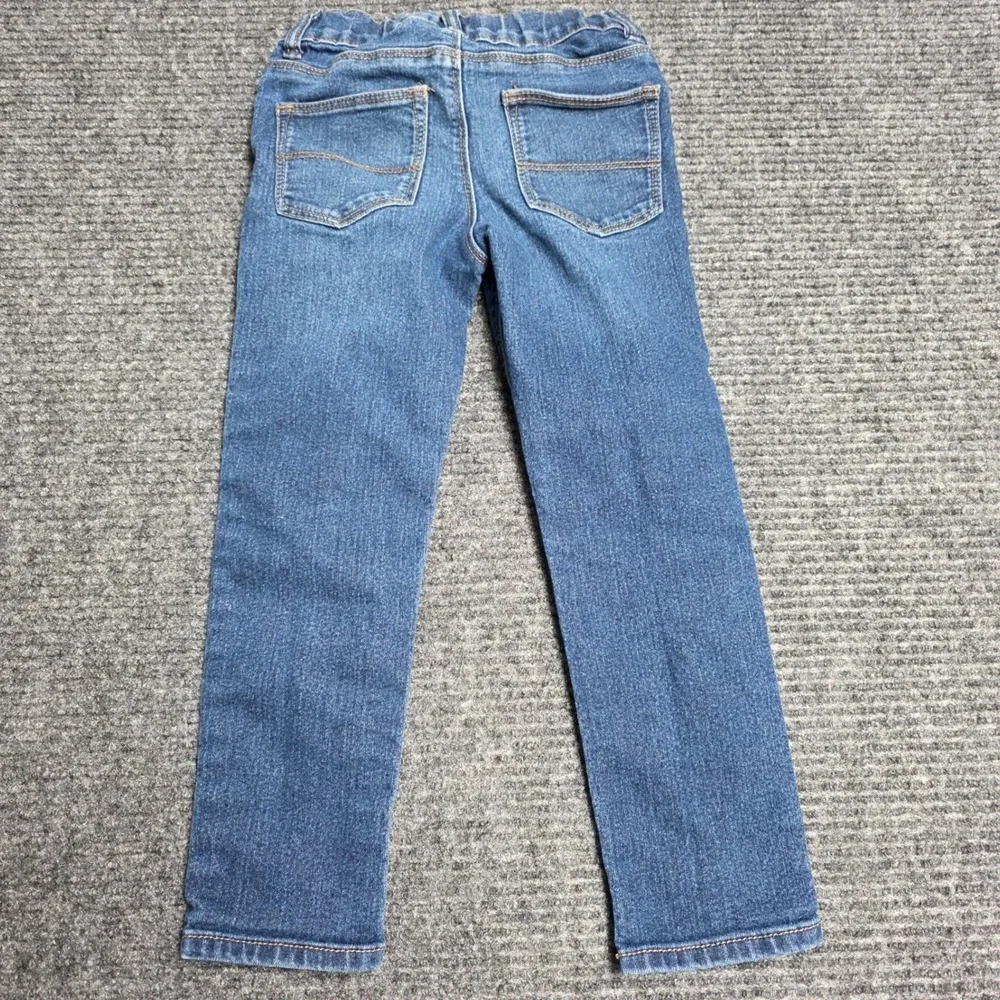 OshKosh Bgosh Jeans Boy's 5T Blue Denim Distressed Adjustable Waist Straight Leg